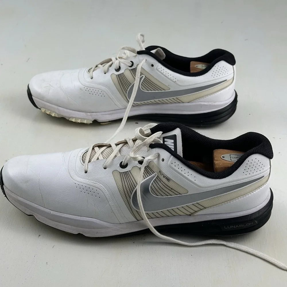 Nike Lunar Command Golf Shoes Men 12 White Obsidian Flywire Lunarlon 704427-102